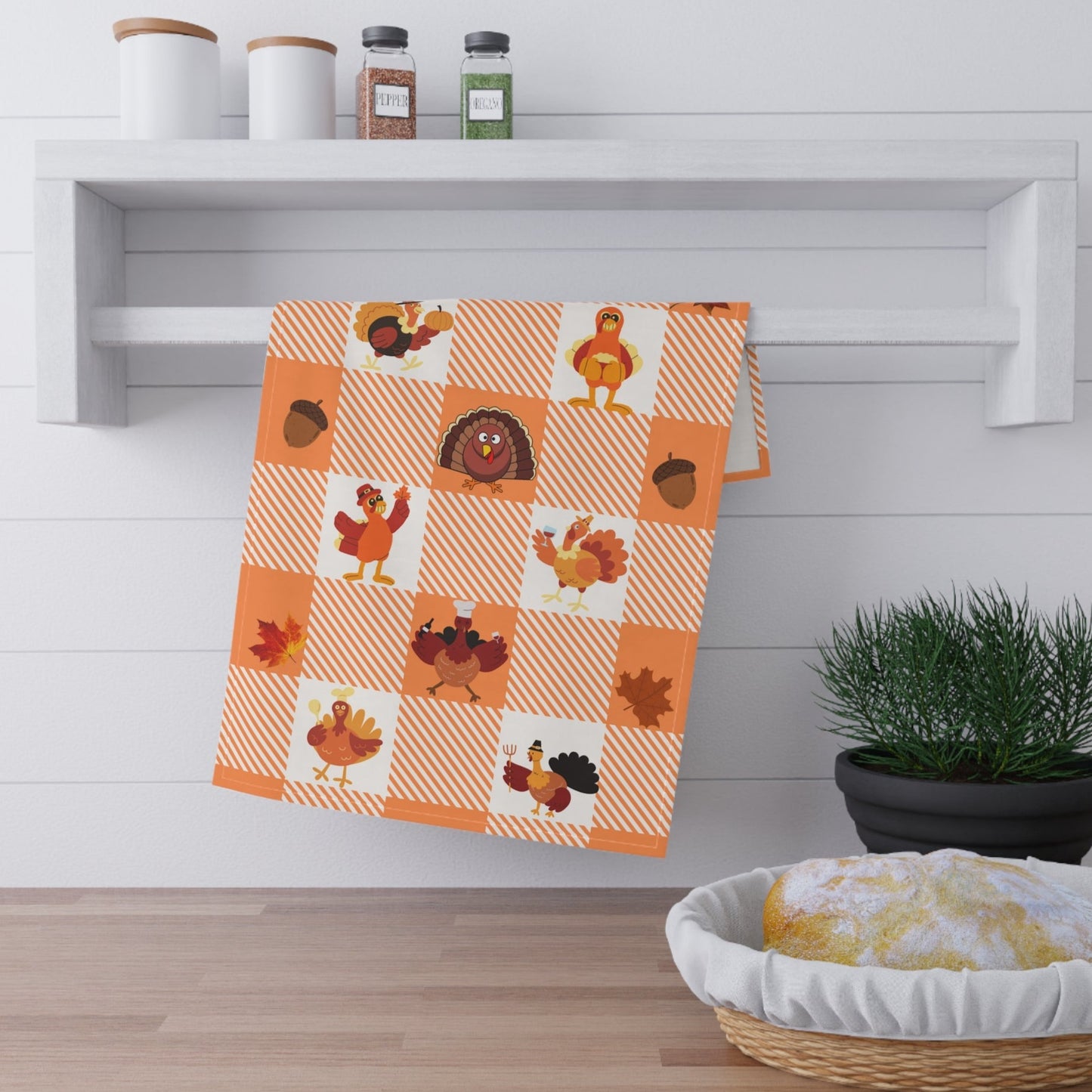 Introducing our delightful "Turkey Trot" kitchen towel, exclusively designed by Care And Wishes Boutique. Crafted with care and creativity, this 18 inches by 30 inches soft kitchen towel is a charming addition to your culinary space.