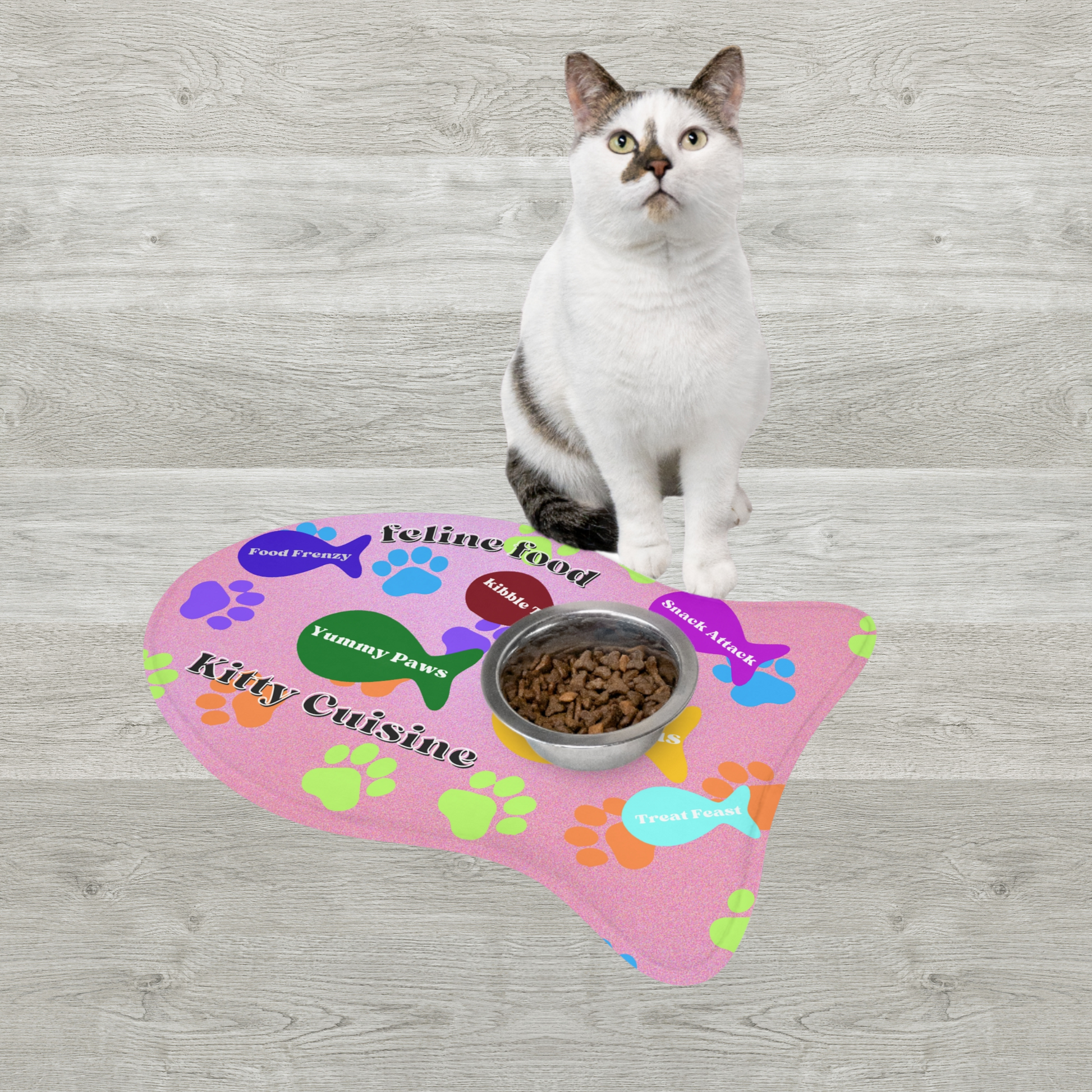 Introducing our exclusive Pet Feeding Mat, designed with love by Care and Wishes Boutique! This unique mat is specially crafted for cats, ensuring their mealtimes are not only comfortable but also stylish. Made from high-quality materials, the mat is composed of 100% polyester with a memory foam core. 