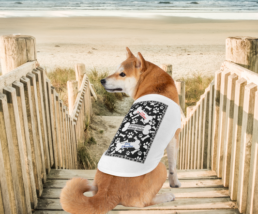 Introducing our Care and Wishes Boutique's pet tank top! This trendy and comfortable tank top is specially designed for your furry friend. It is made of 100% combed ring spun cotton, ensuring a soft and cozy fit. The design on the tank top features adorable dog bones and paw prints. Three large bones are prominently displayed, each with its own positive message