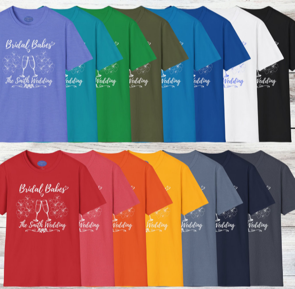 The colors available are Heather Royal, Tropical Blue, Irish Green, Military Green, Sapphire, Royal, White, Black, Red, Heather Red, Orange, Gold, Heather Indigo, Navy and Heather Navy