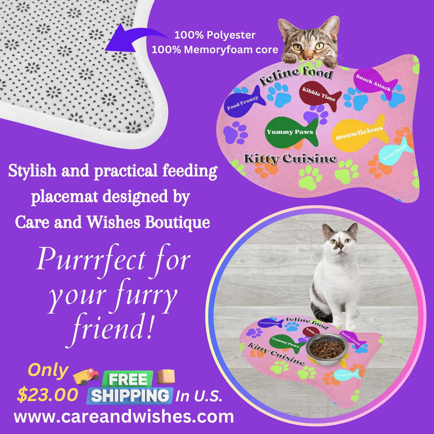 Pet Feeding Mats, Cat Mat, Kitten Mat, Cat Gift, Kitten Gift, Pet Mat, Kitten Food Tray, Cat Food Tray, Free Delivery, Animal Mat, Pet Tray