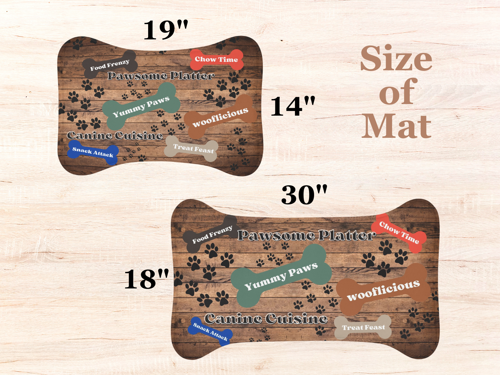 Dimensions of petmats 