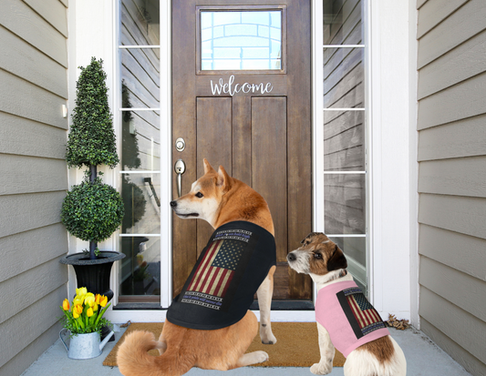 Care and Wishes Boutique presents a stylish and patriotic pet tank top,This adorable tank top is crafted with 100% combed ringspun cotton, ensuring maximum comfort for your furry friend.