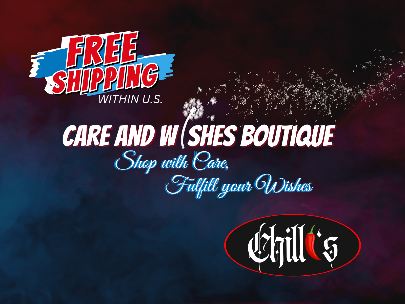 Care and Wishes Boutique offers free shipping within the U.S.