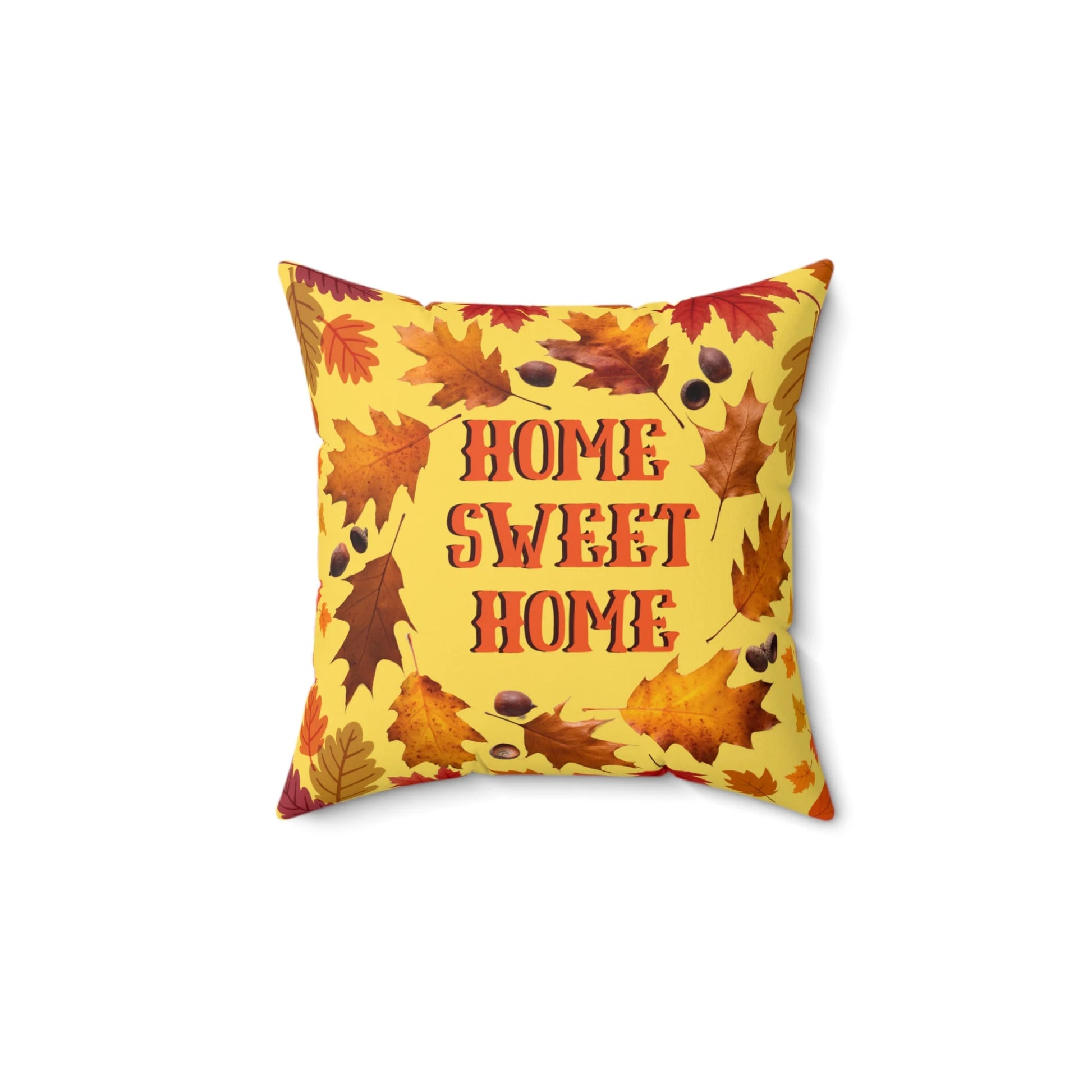 Introducing the exquisite Home Sweet Home Pillow by Care and Wishes Boutique This meticulously designed pillow is available in four different sizes - 14in., 16in., 18 in., and 20 inch square - ensuring the perfect fit for any space.