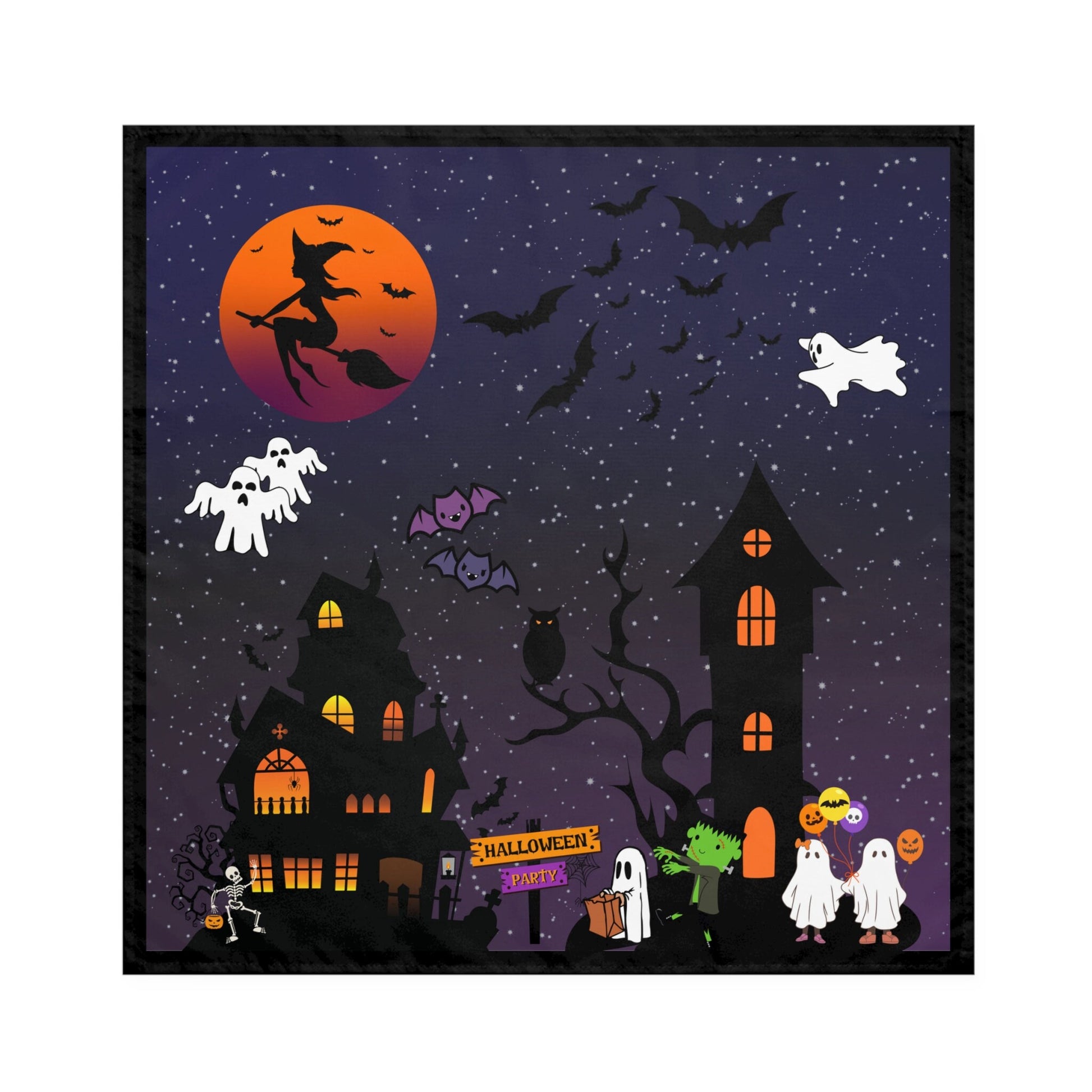 Introducing our exquisite "Starry Night Halloween" polyester napkin set, exclusively designed by Care and Wishes Boutique. Crafted with meticulous attention to detail, these napkins are made of 100% polyester, ensuring a luxurious feel and long-lasting durability. The soft broadcloth fabric adds an extra touch of elegance to your dining experience.