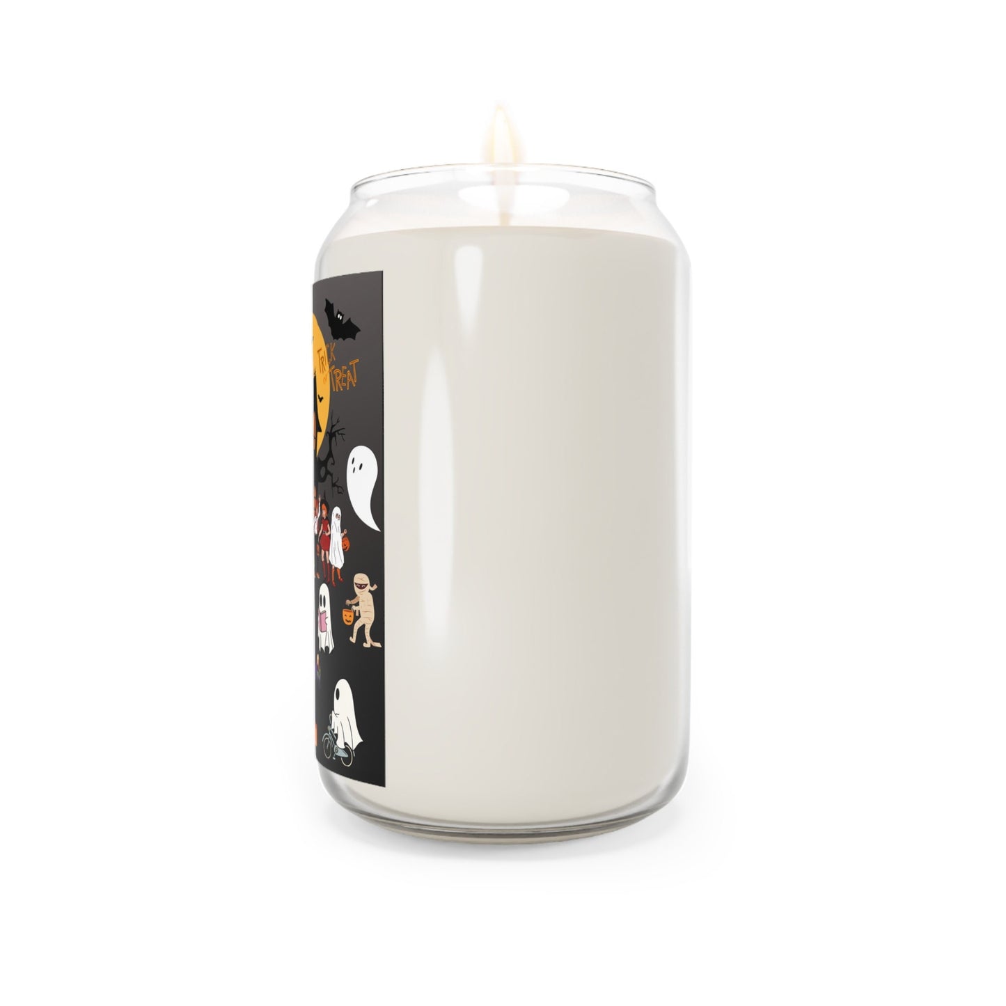 But that's not all! Our Haunted Spooky House Candle is adorned with a delightful assortment of ghosts and trick-or-treaters, each donning unique and imaginative costumes. From classic monsters to charming witches, this candle captures the playful spirit of Halloween and adds a touch of whimsy to any space.